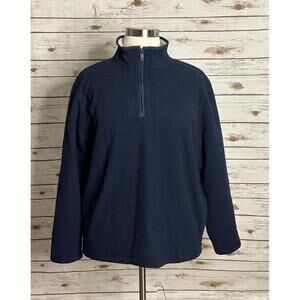 Orvis dark blue gorpcore quarter zip fleece-lined sherpa pullover top Size XL